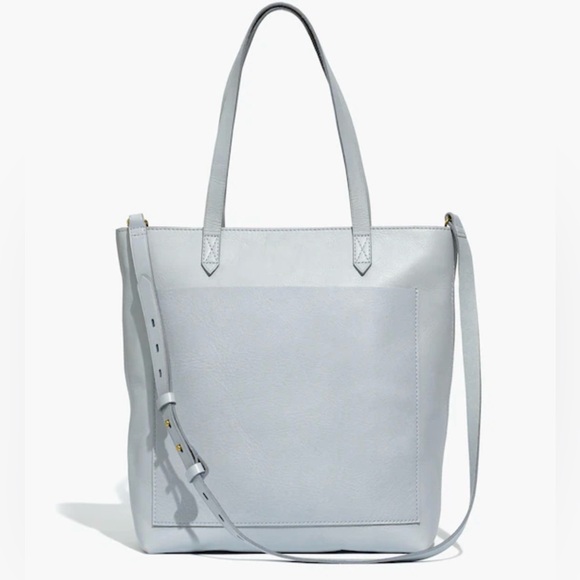 Madewell Handbags - Madewell Zip-Top Medium Transport Tote in Grey/Blue